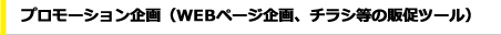 プロモーション企画（WEBページ企画、チラシ等の販促ツール）